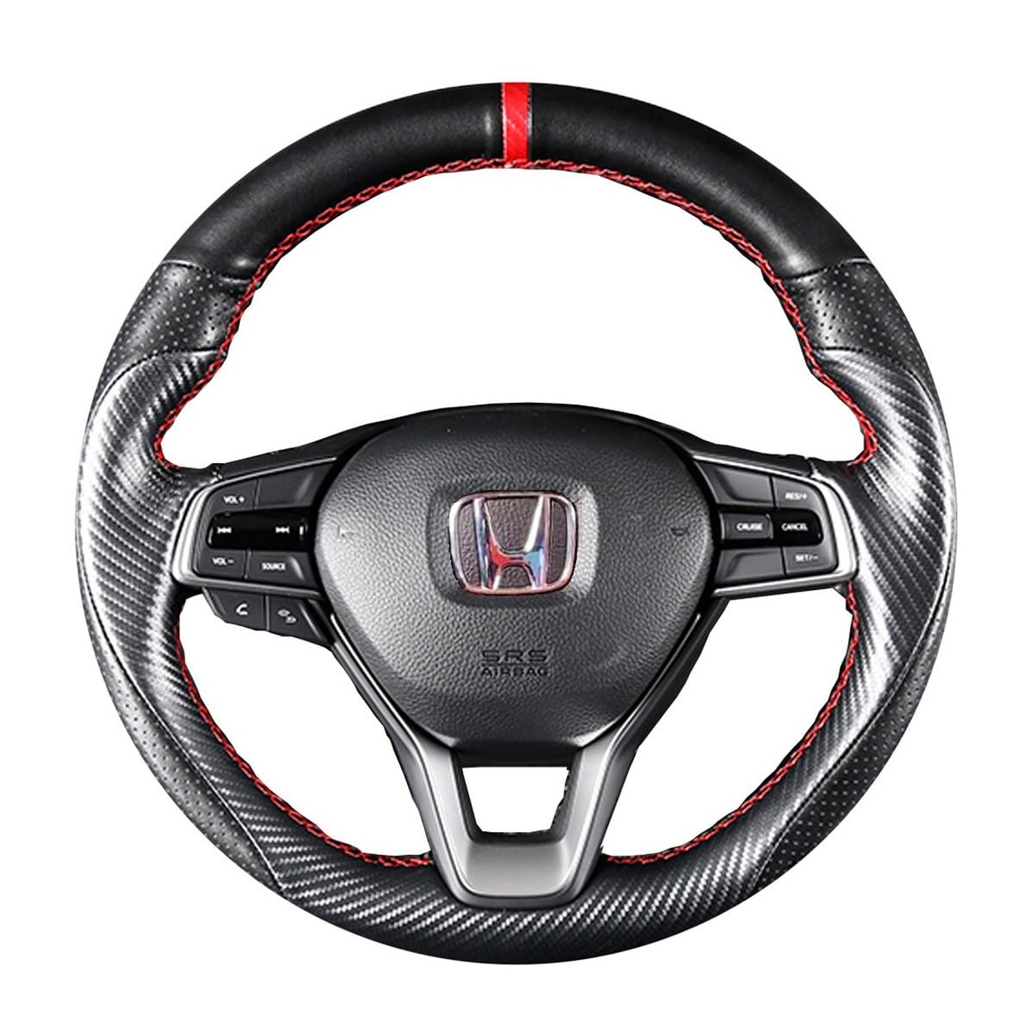Matte Black Carbon Fiber & Nappa Perforated Leather Interior Accessories Stee…