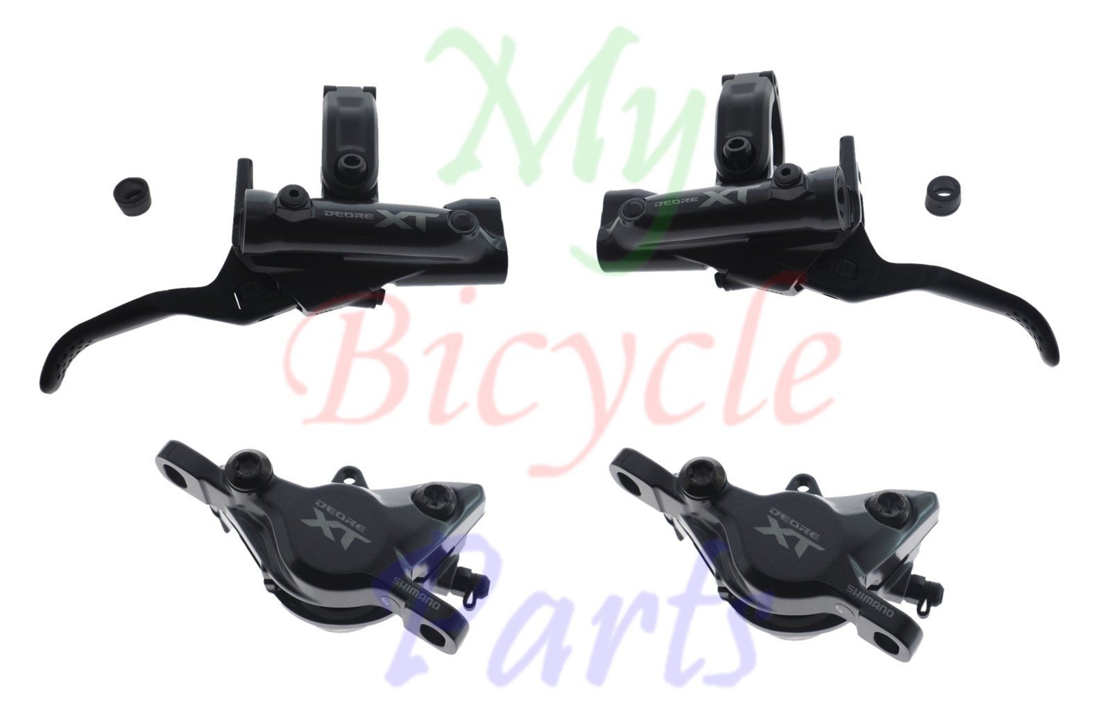 Shimano XT BL/BR-M8200 I-Spec-EV Disc Brake Lever/Caliper Set w/Resin Pad READ