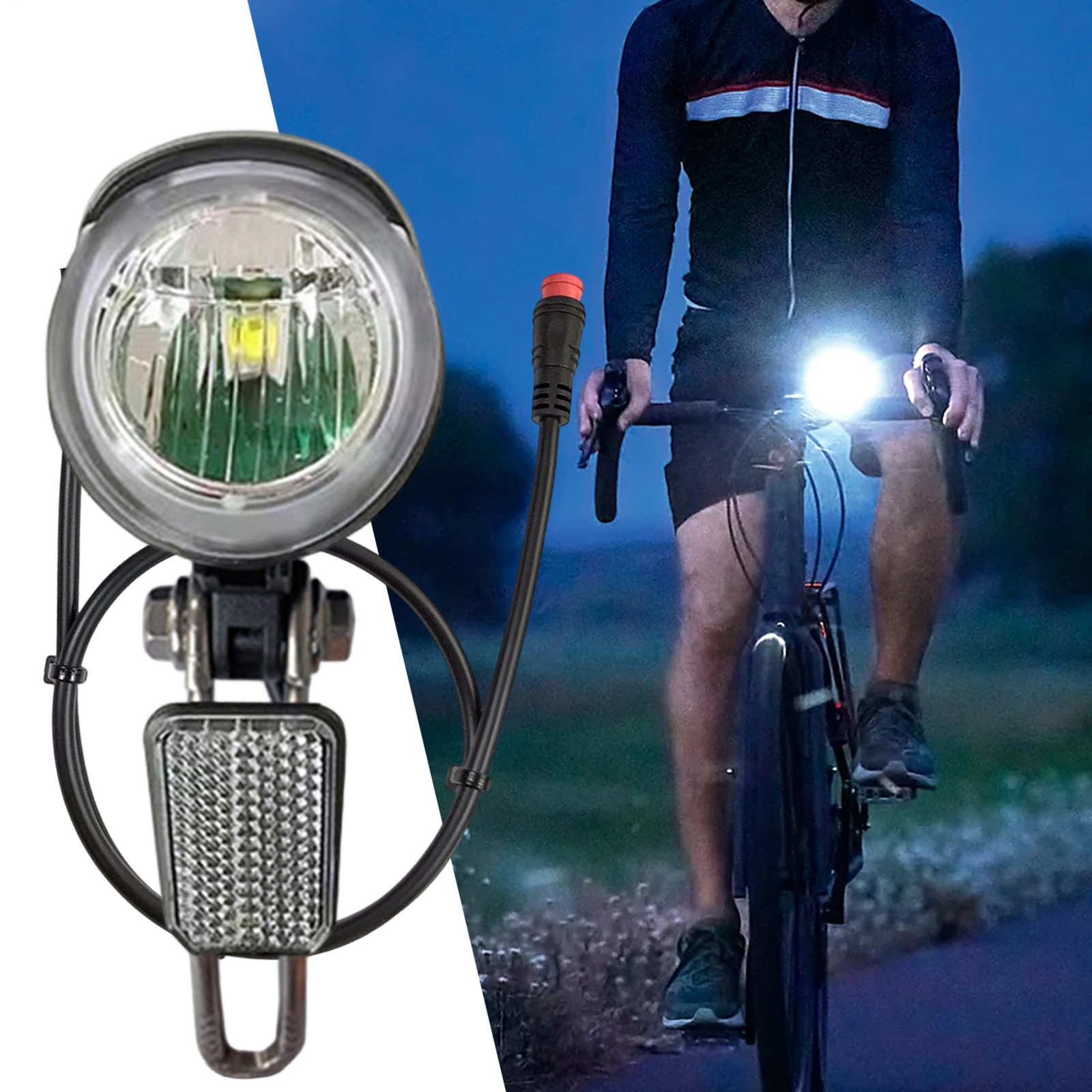 E-Bike Led Headlight 6V 12V 24V 36V 48V 60V Bicycle Light Front Headlight