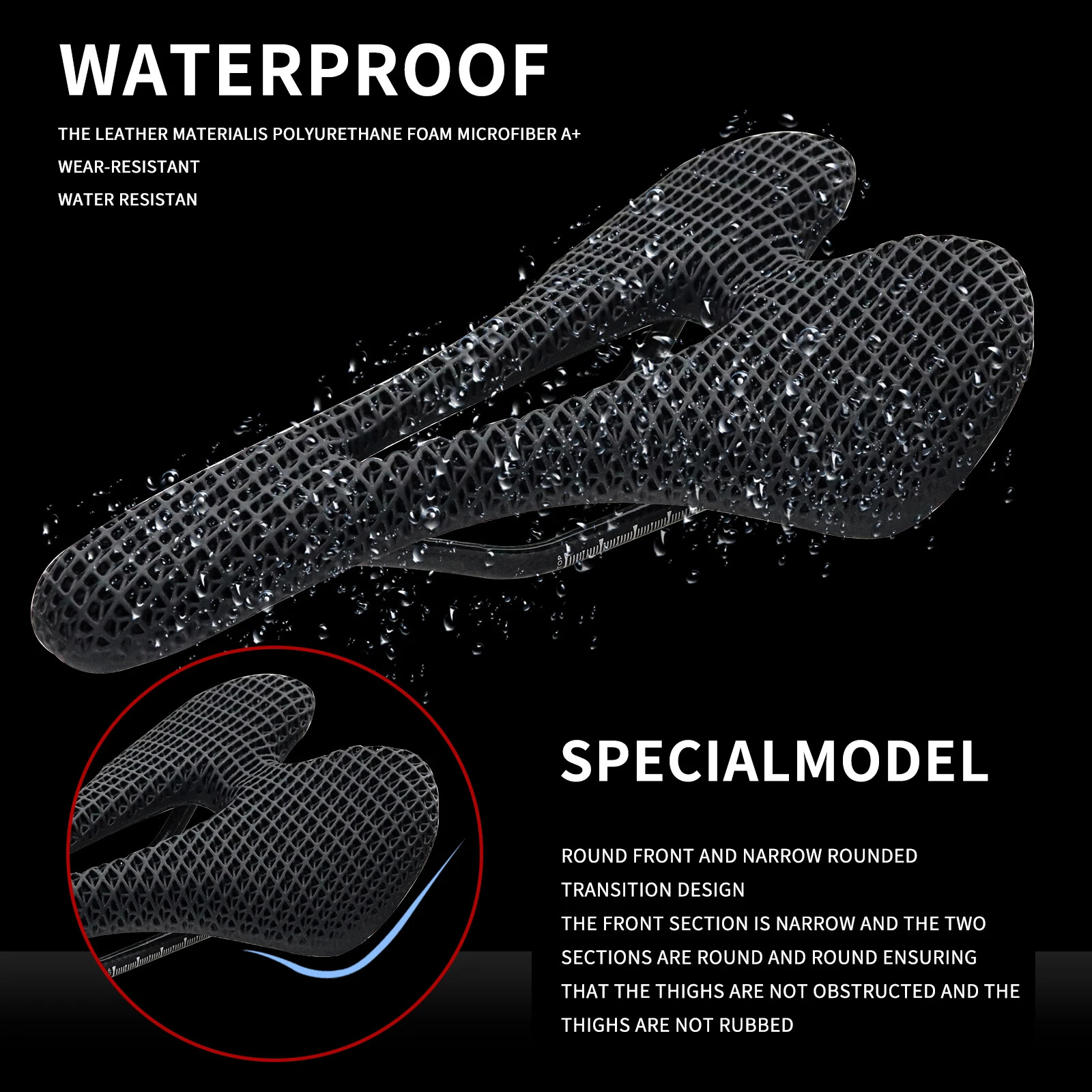 3D Printed Bike Saddle Carbon Fiber Hollow Comfortable Breathable Seat 275x143mm