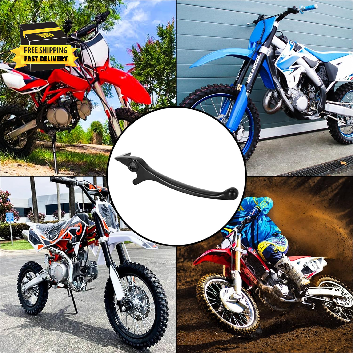 Right Disc Dirt Bike Brake Lever – Universal Motorcycle Brake Lever Handle – Com