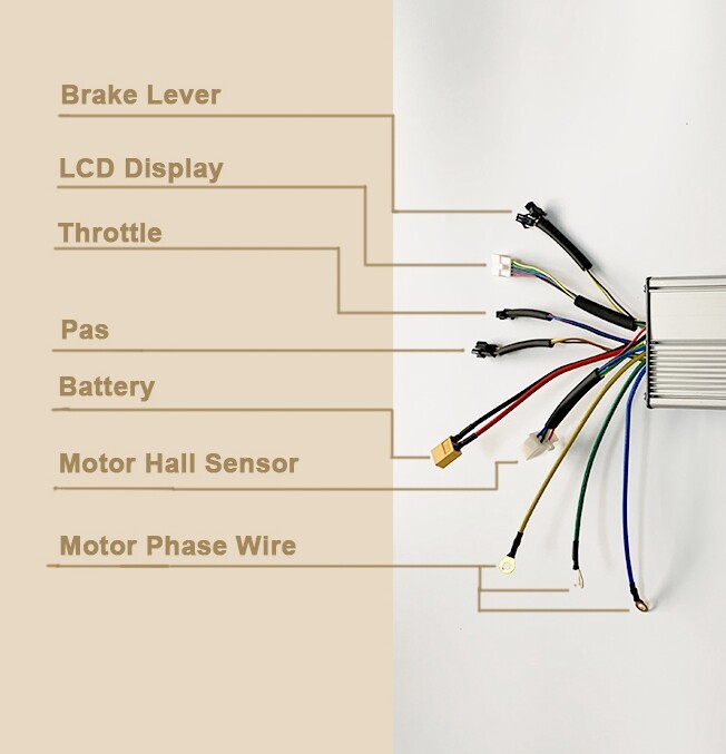 36V/48V 26A KT E-bike Brushless DC Motor Controller +KT-LCD8H/KT-LCD3 Display