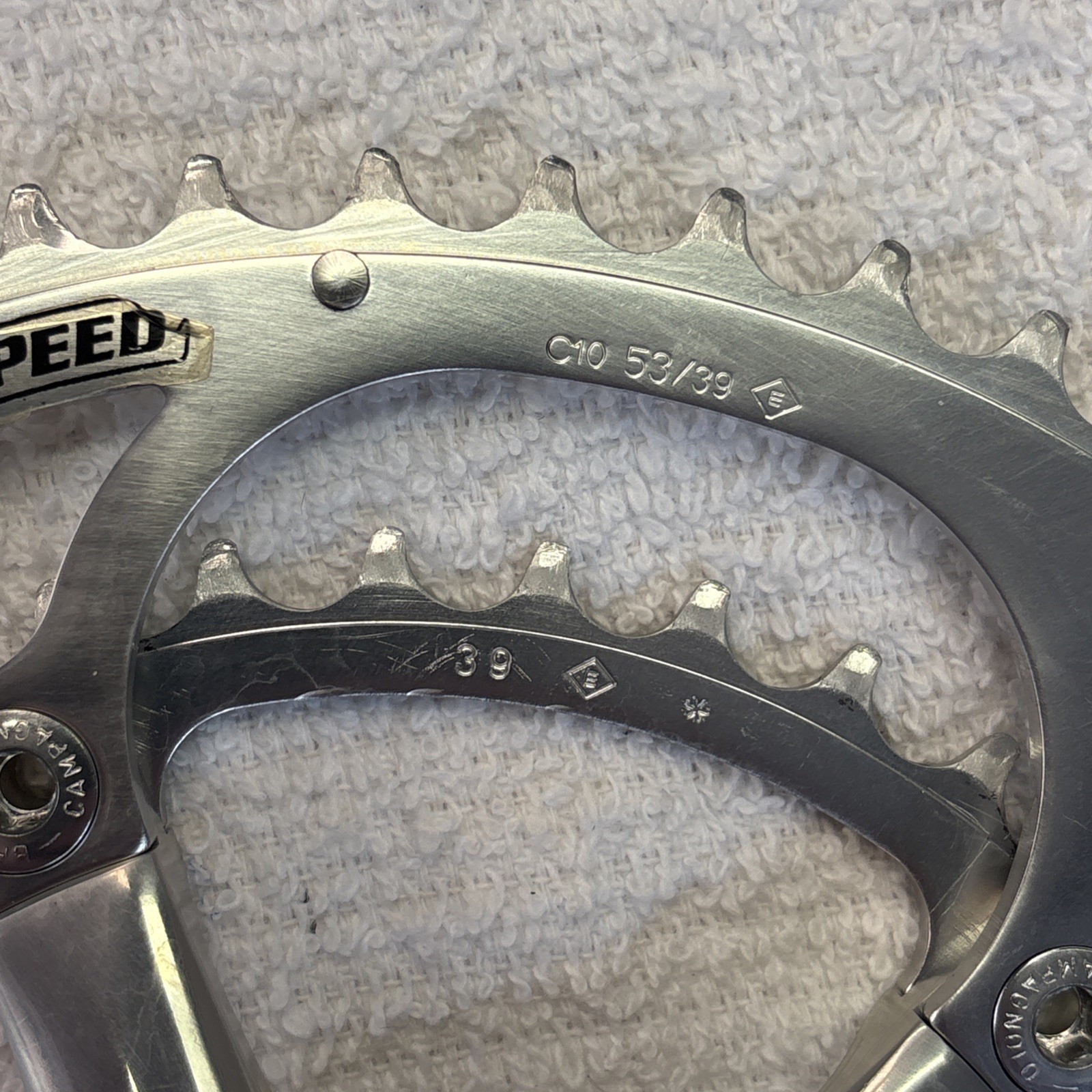 CAMPAGNOLO RECORD 10 SPEED ROAD BICYCLE 172.5 MM 53/39 TOOTH CRANK SET