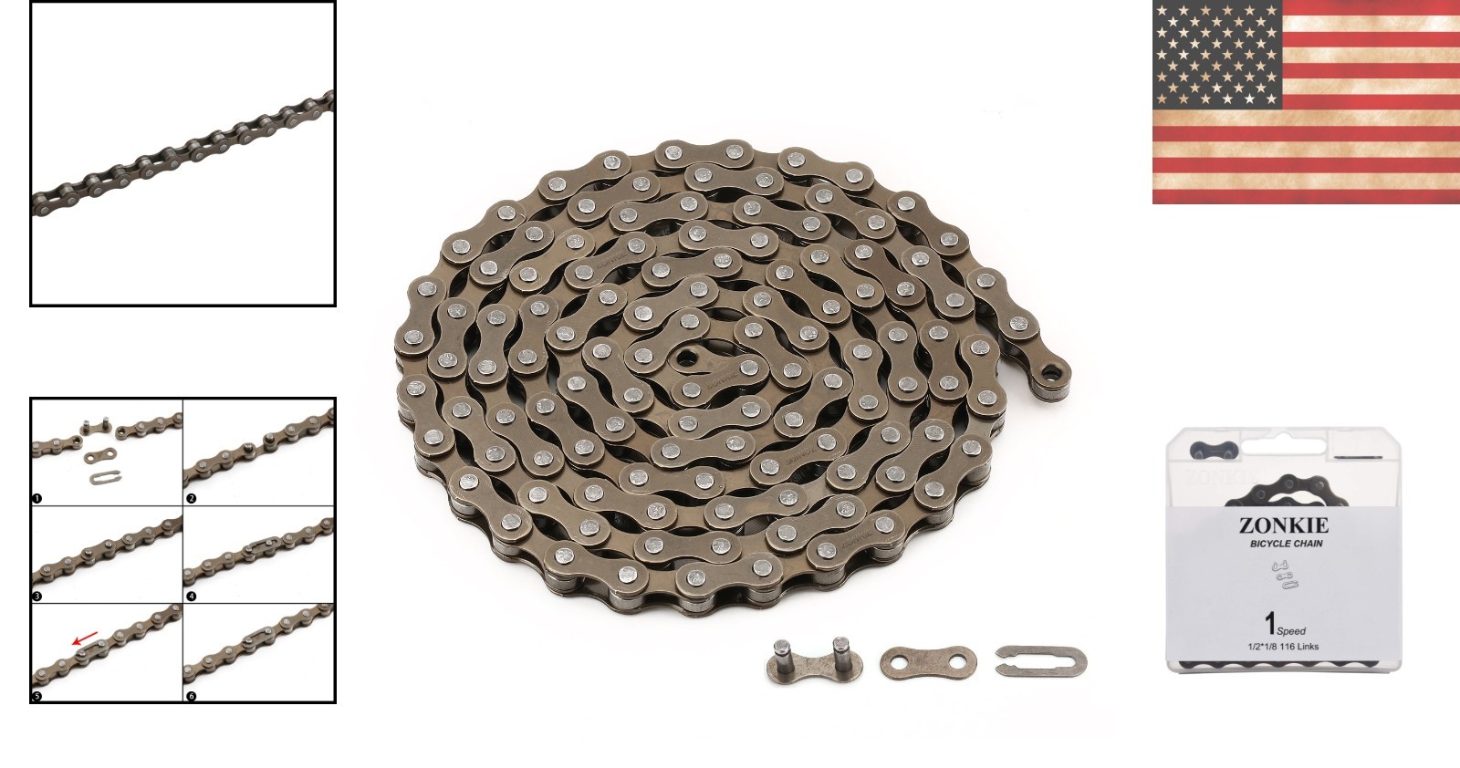 Reliable 1/2 x 1/8 Inch Single Speed Bicycle Chain – Rust & Corrosion Resistant