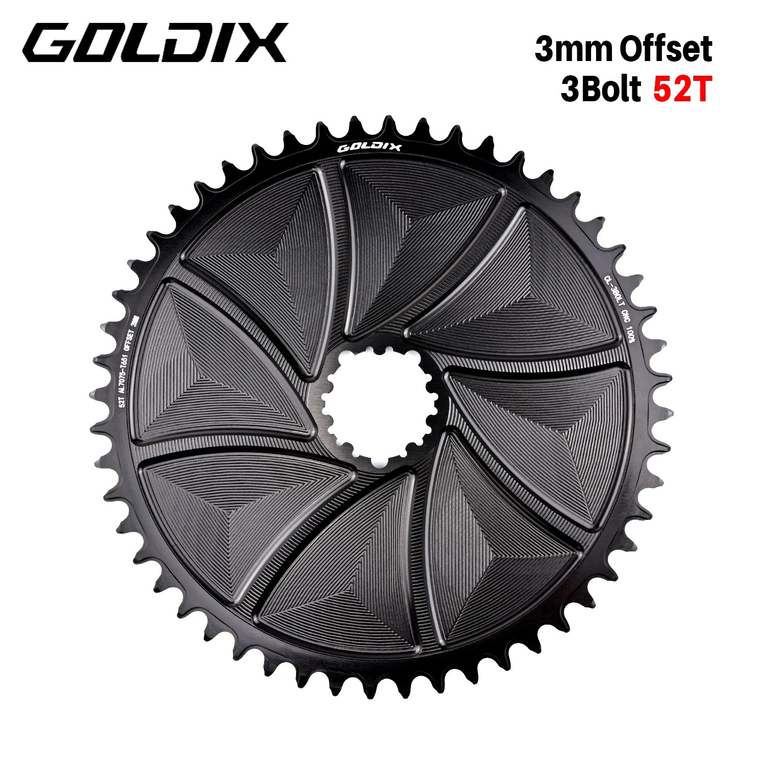 3mm Offset 3-Bolt AERO Wide Narrow Teeth Chainring for MTB Road Bicycle Crankset