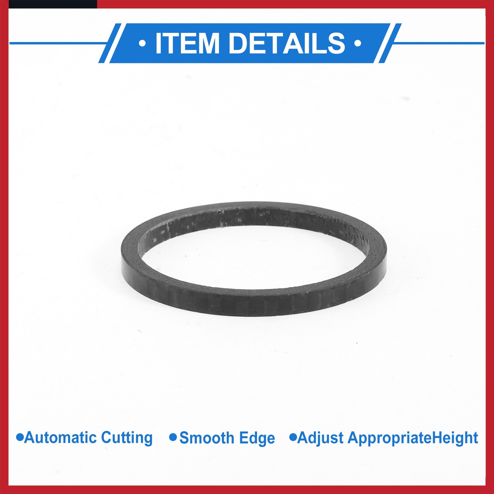 Bicycle Headset Spacers 3mm 31.8 mm 1-1/4″ Carbon Fiber Gloss Black Carbon Fiber