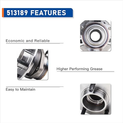Pair 513189 Front Wheel Bearing & Hub Assembly Compatible with 2005-2006