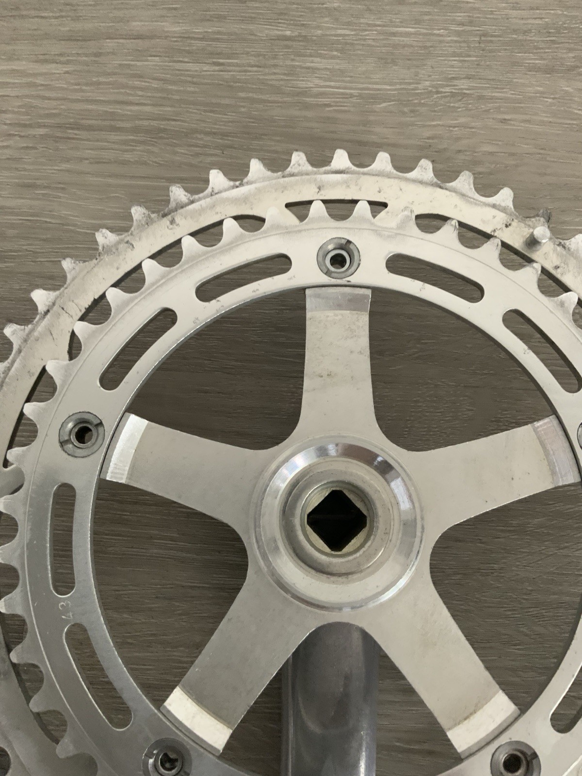 SUGINO AERO MAXY CRANKSET DOUBLE 53-43 TOOTH 170 MM ARMS 6, 7, OR 8 SPEED