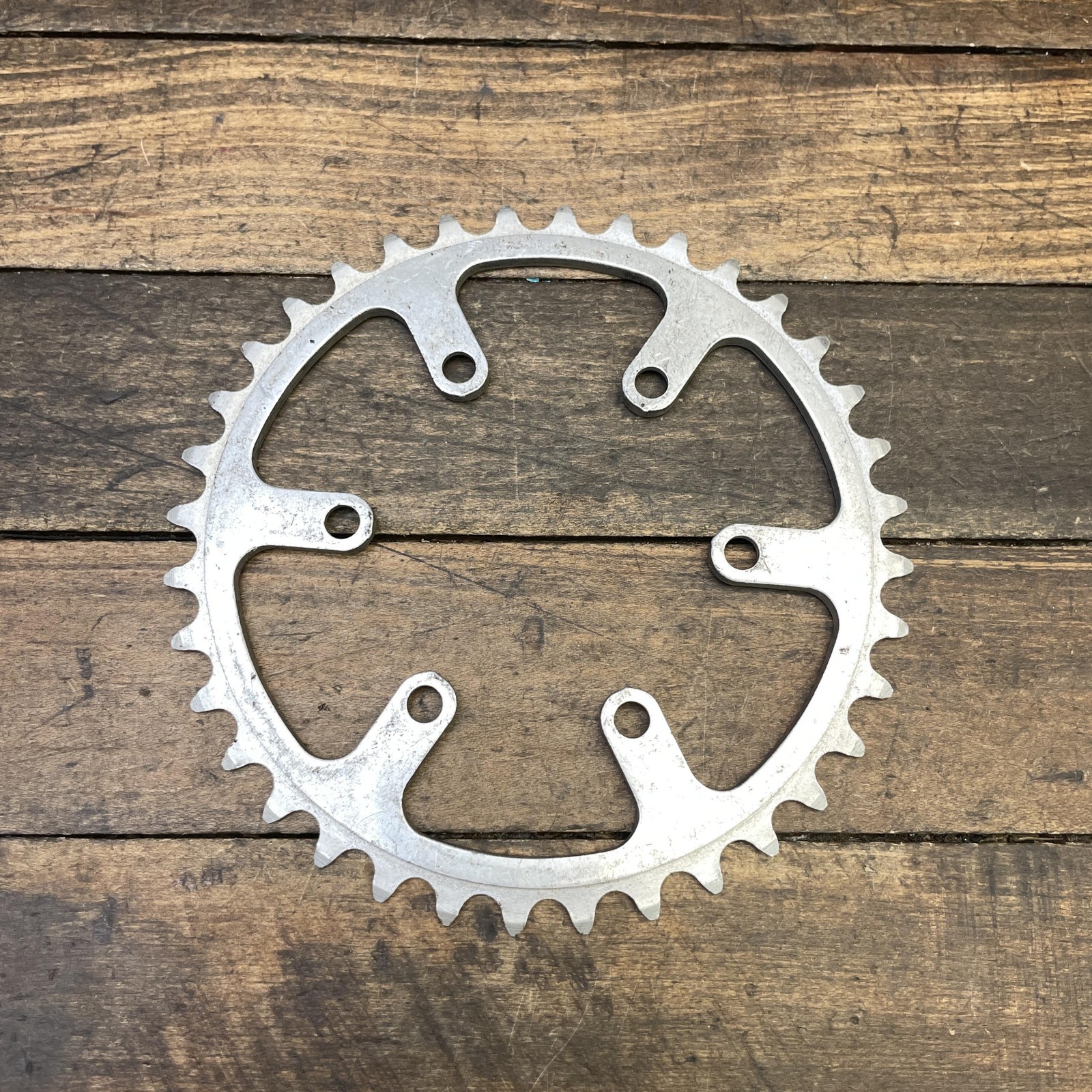 Vintage TA 36T Chainring 80 BCD 6-Bolt 3-Arm Silver Aluminum Bike Chainwheel