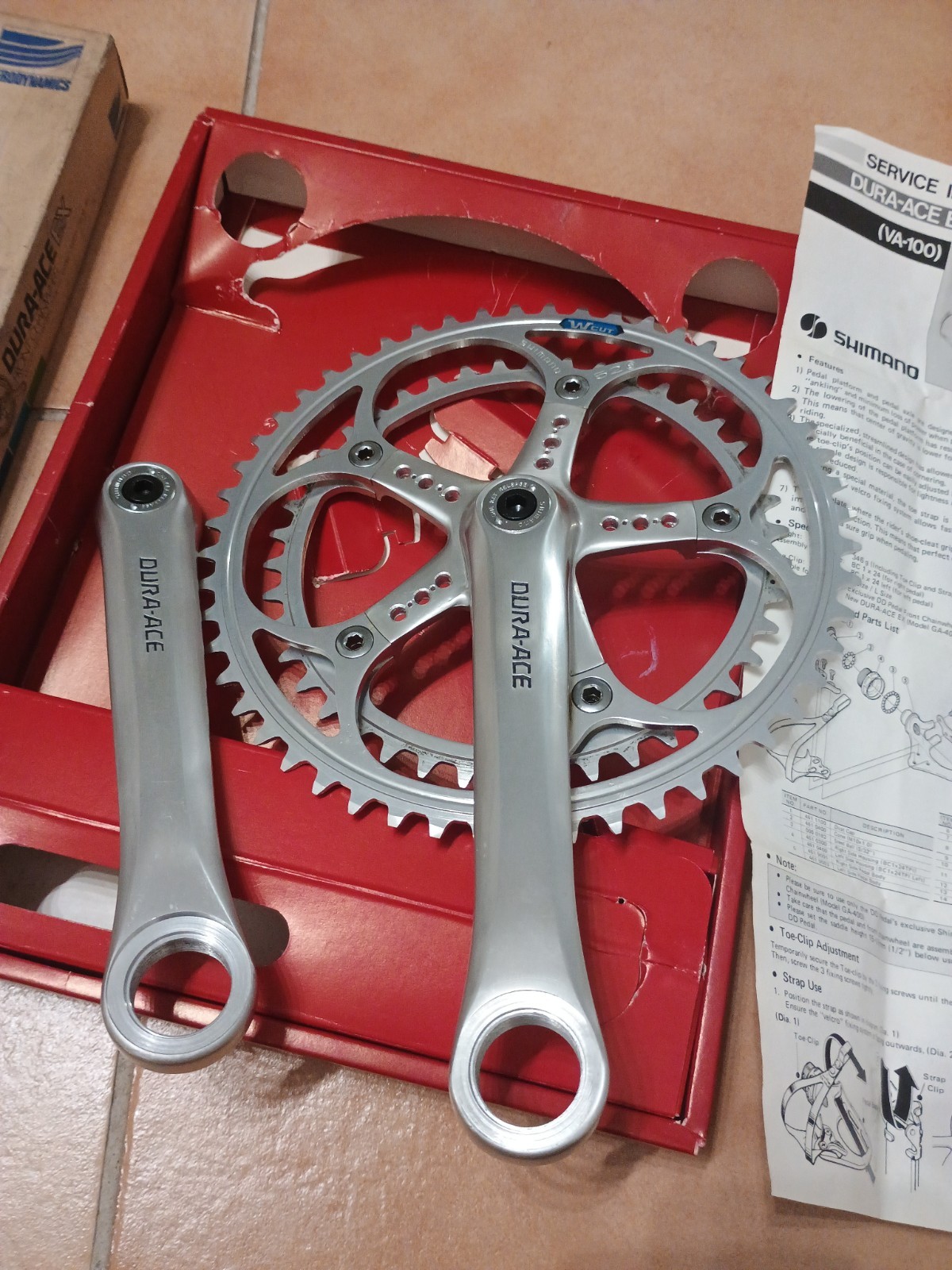Nos Nib Vintage Crankset Shimano Dura Ace EX W Cut mm 170 Crankset 52/42
