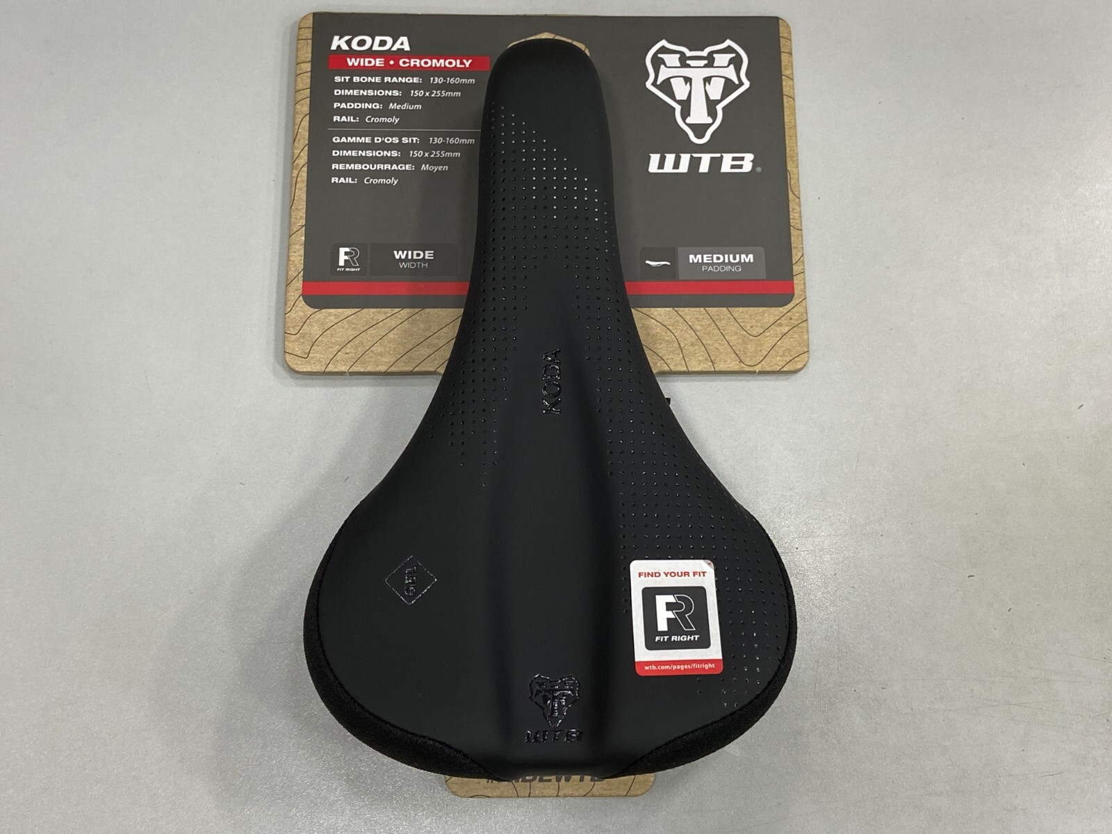 WTB Koda Wide Cromoly Rail Medium Padding 150x255mm Saddle (Black)