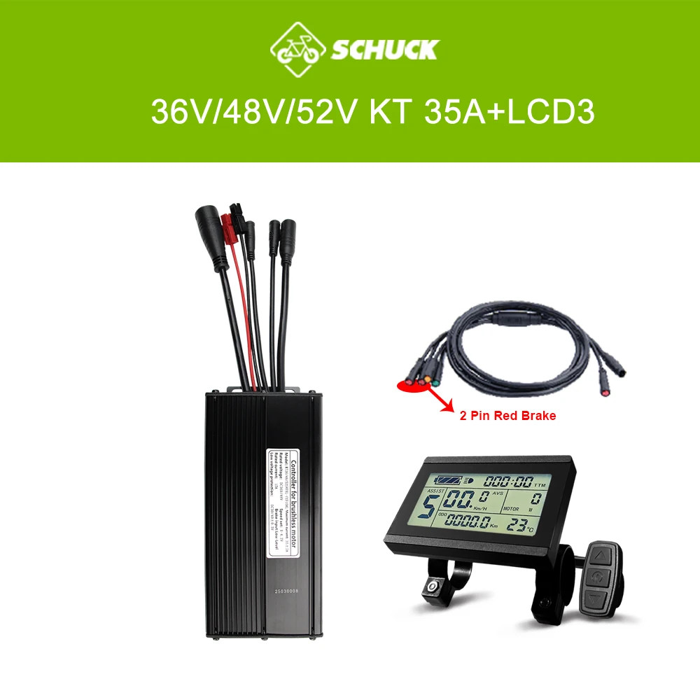 KT Electric Bicycle 36V 48V 52V 35A Sine Wave Controller SM/Waterproof Plug