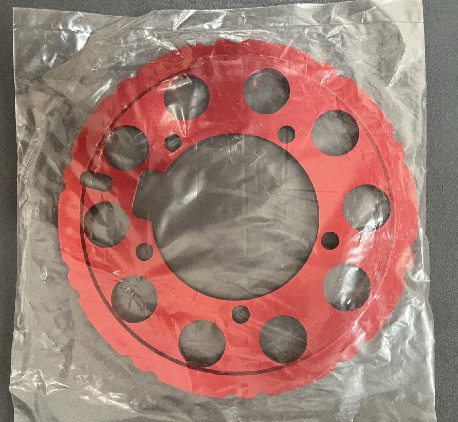 NOS Crystal Design Chain Ring Guard 46-48 Round 5-Bolt 110mm BCD Red Anodized