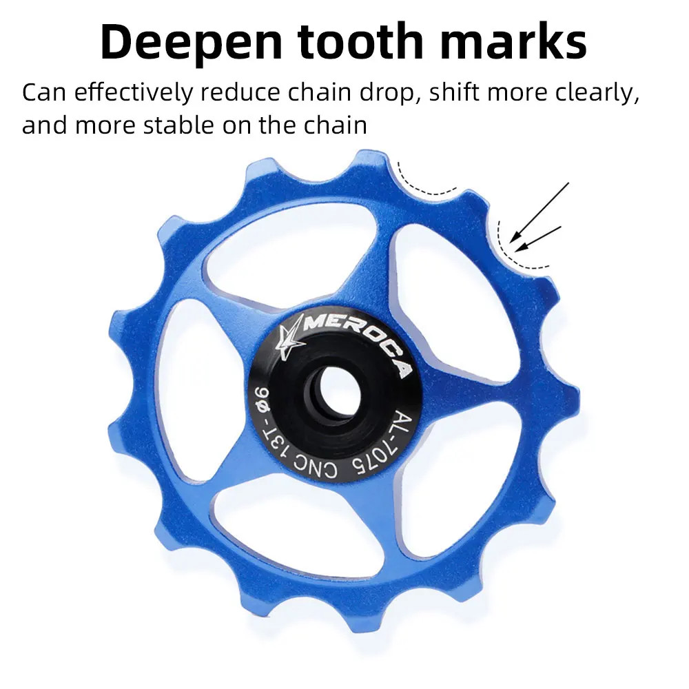 2PCS MTB Road Bike Jockey Wheel 11T 13T CNC 7075 Alloy Bearing Pulley