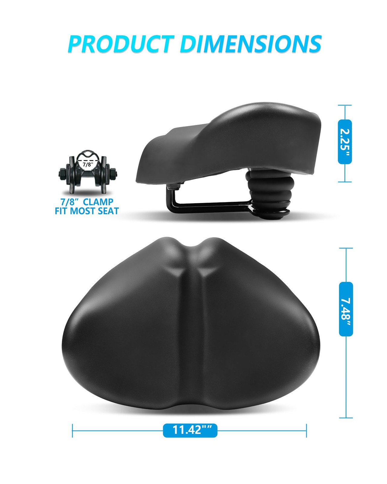 Noseless Bike Seat Cushion for Men & Women – Extra Padding & Wide Saddle Suit…
