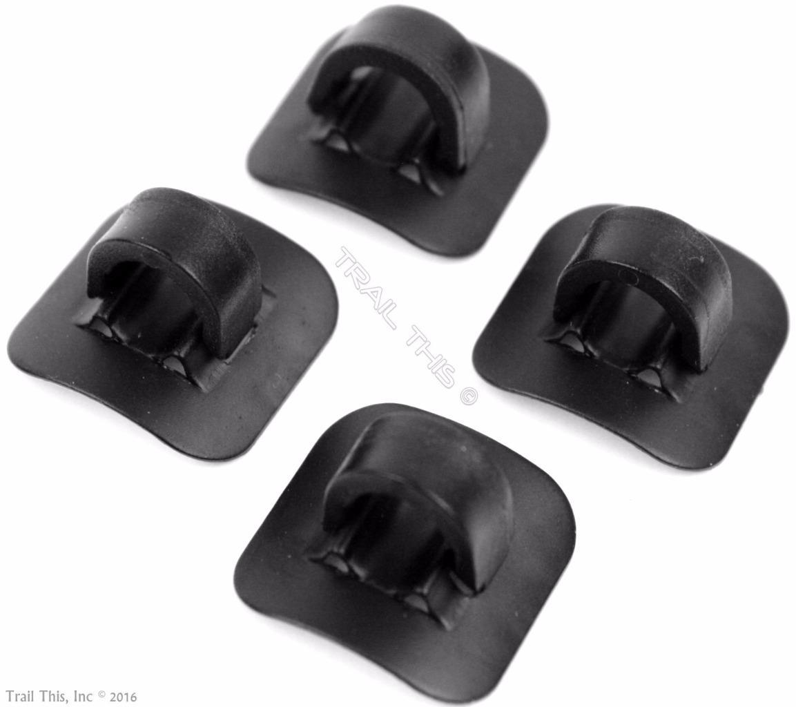 4 – Jagwire Alloy 3M Stick-On Bike Housing / Hose Cable Guides w/ C-Clips Black