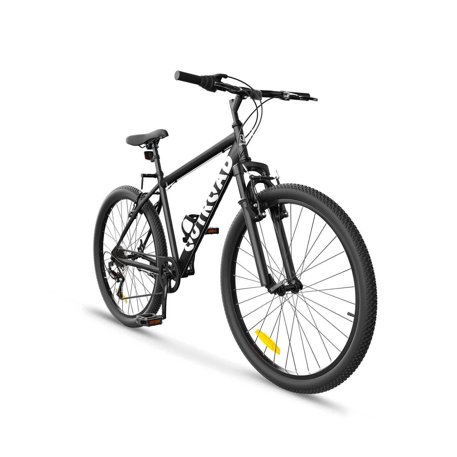 26″ Mountain Bike, 7-Speed Lightweight High-Carbon Steel Frame, V Brakes & Fr…