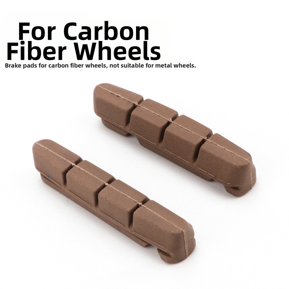 Carbon Fiber Road Bike Brake Pads for Rim Brake V Brake with Mixed Rubber Resin