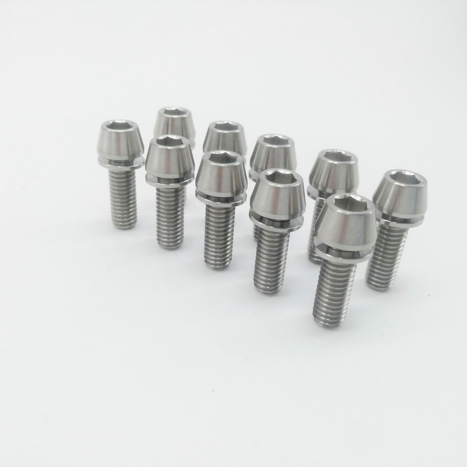 M6x20mm Titanium Ti Bolt Taper Allen Head With Titanium Washers 6Pcs