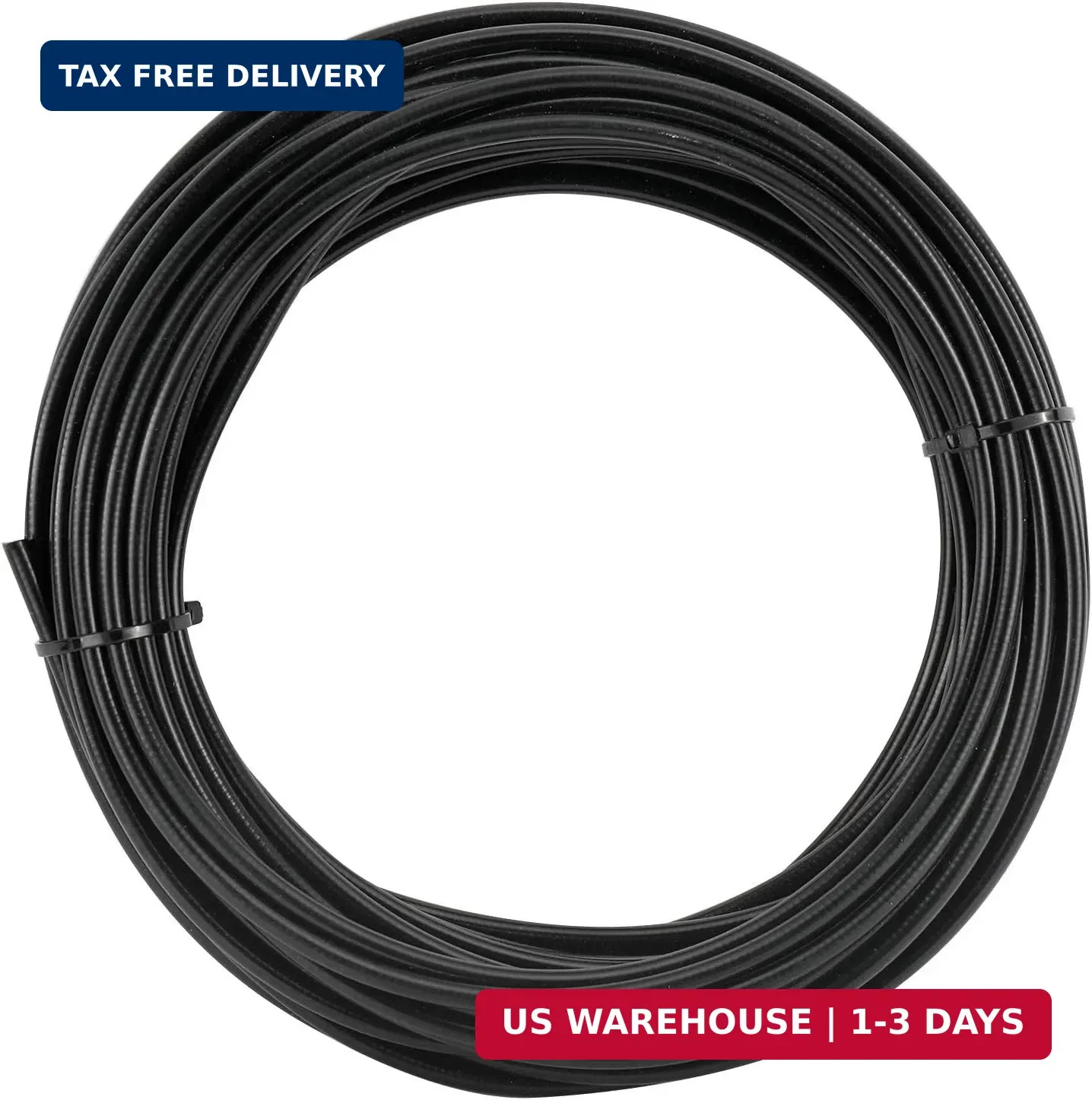 YaeMarine 5mm X 50ft Bicycle/Bike Lined Brake Cable Housing Black