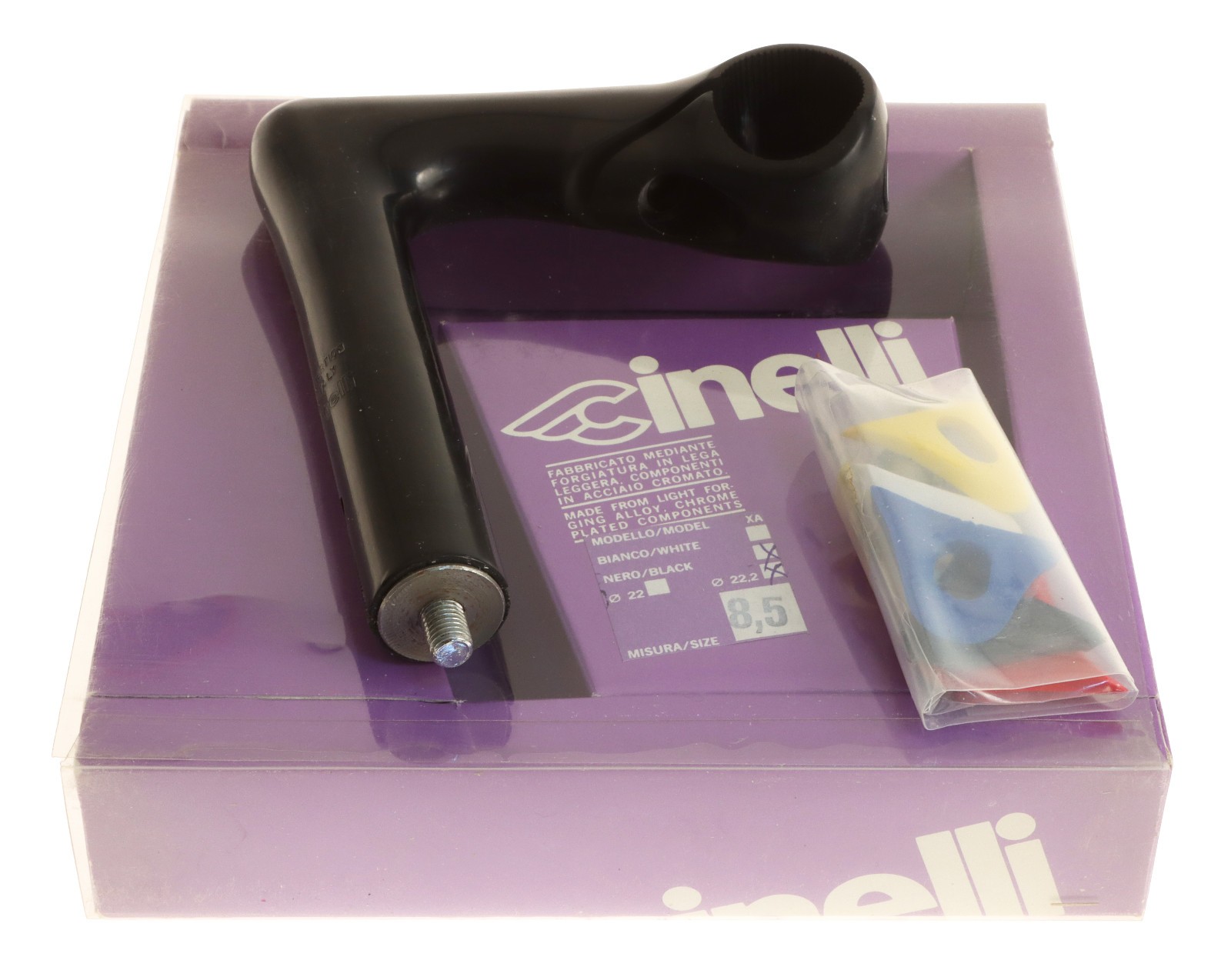 Cinelli 1″ X/A 22.2mm Quill Stem 85mm 26.4mm Clamp Black -17° XA NEW NIB NOS