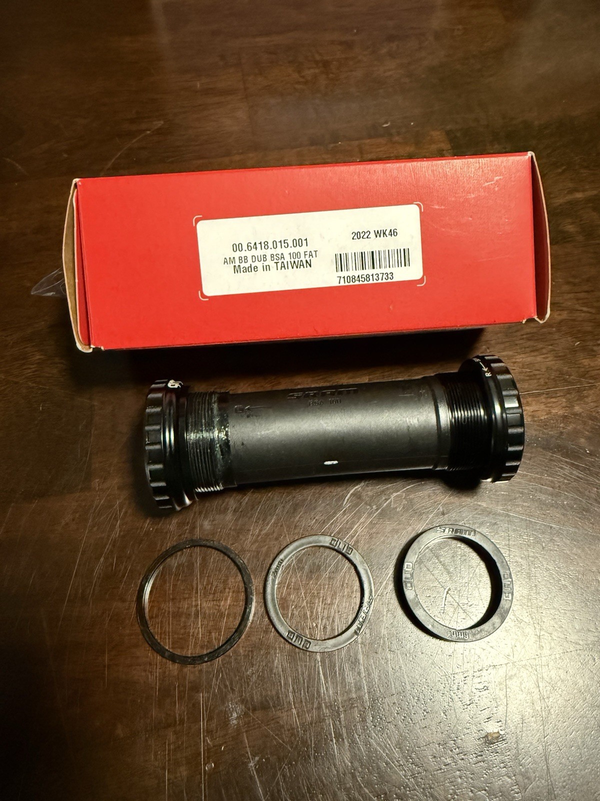 SRAM DUB English Bottom Bracket | English/BSA | 100mm | MTB | Black | Fat Bike