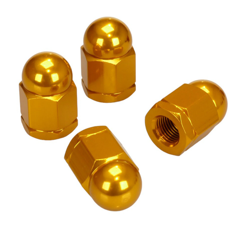 Aluminum alloy BMX acorn axle nuts 3/8″ X 26T (SET OF 4) DARK GOLD