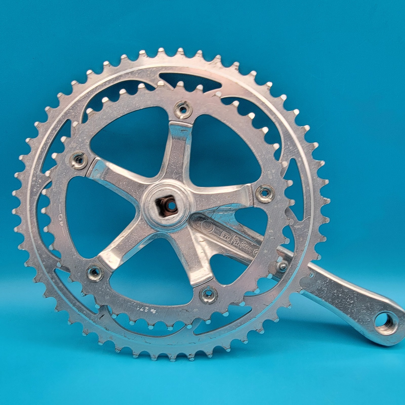 SAKAE SX Double Square Taper Crankset 170mm 52/40t 5 Bolt 130 BCD Vintage f12
