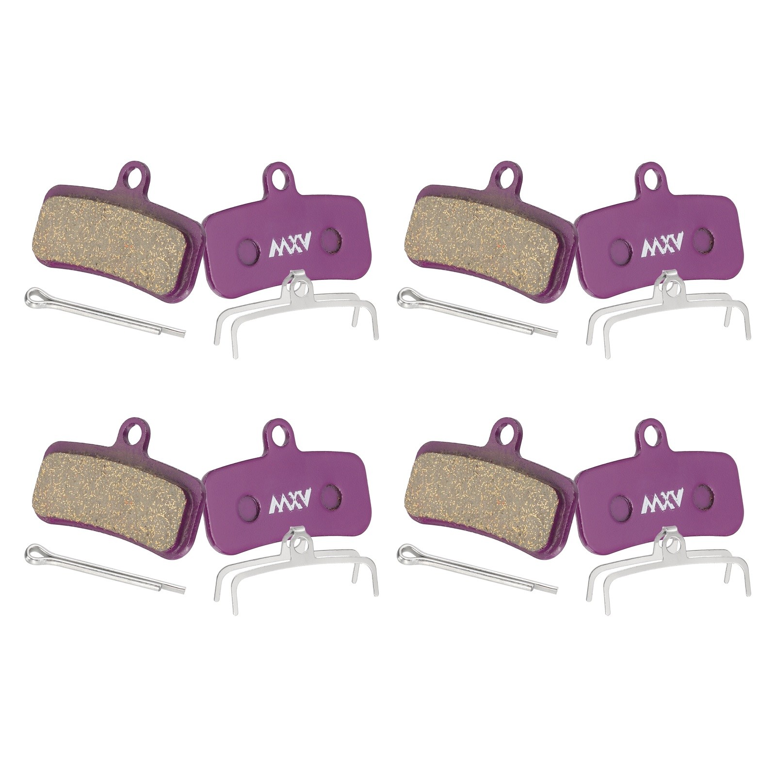 4set Disc Brake Pad 1.56″ x 0.65″ Bike Brake Pads with Spring and Pin, Purple