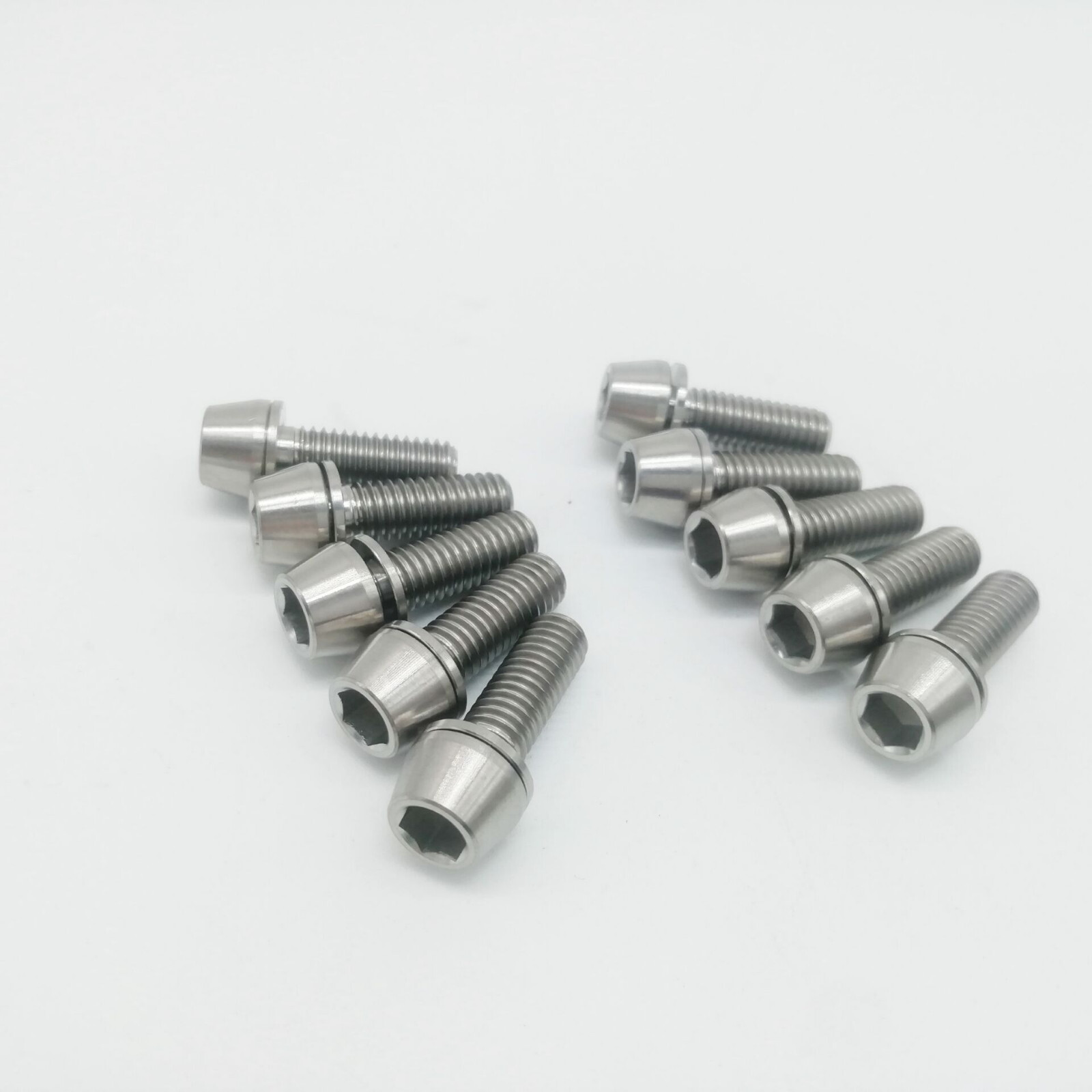 M6x20mm Titanium Ti Bolt Taper Allen Head With Titanium Washers 6Pcs