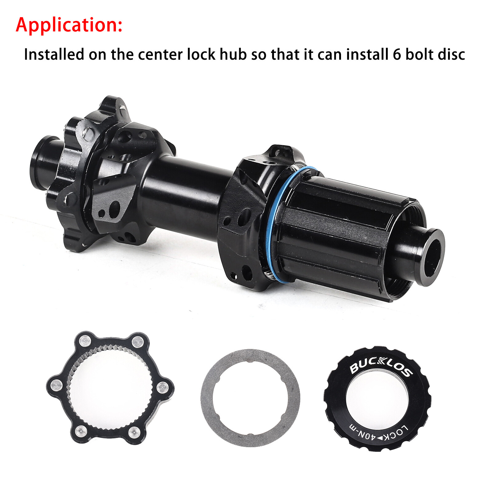 Bicycle Thru-Axle Center-Lock Disc Rotor Adapter 6-Bolt to CenterLock Aluminum