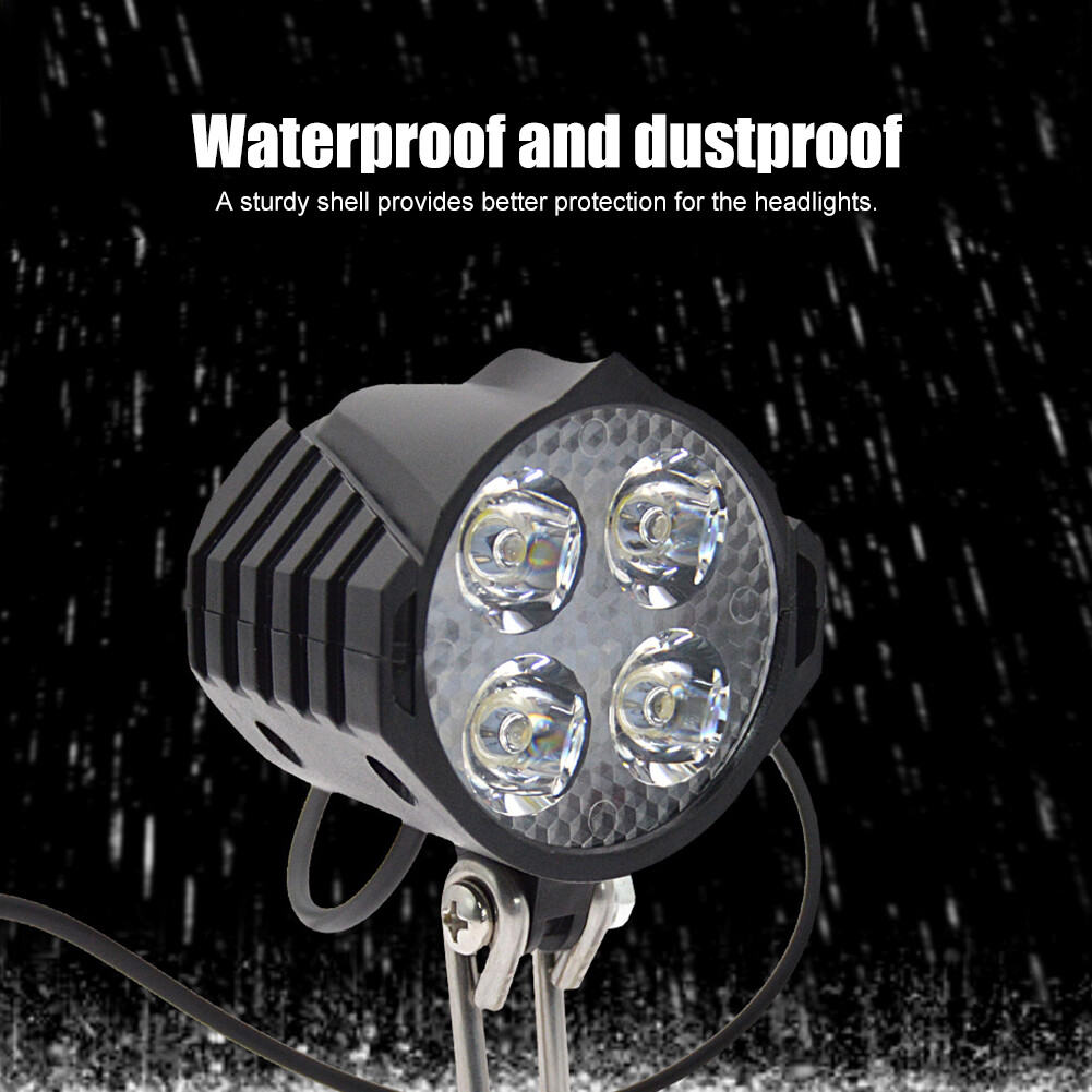 24V-48V E-Bike LED Headlight & Tail Light Set Horn Turn Signal Switch Button NEW