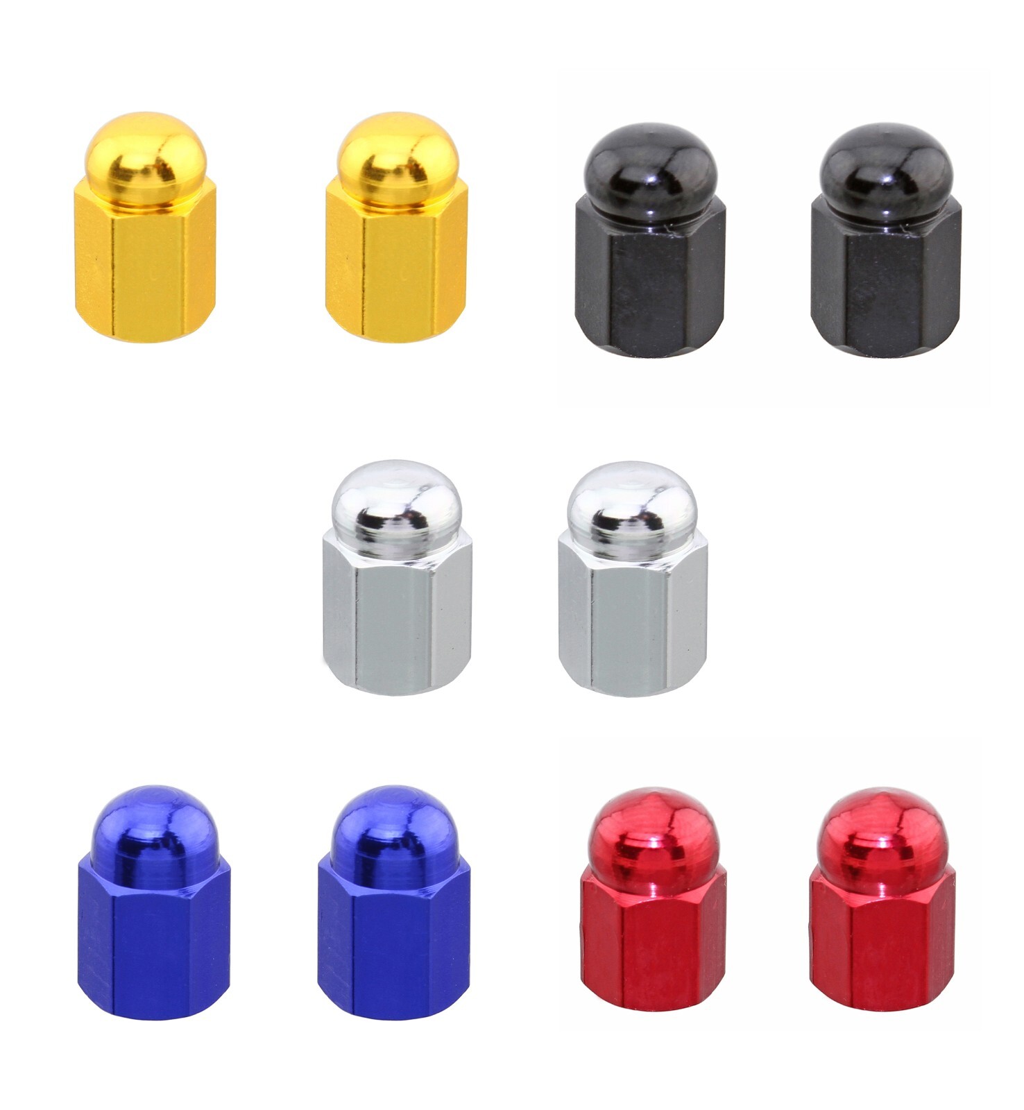 Hex Dome Valve Caps Lowrider Bicycle Cruiser BMX MTB Bike Schrader MANY COLORS!
