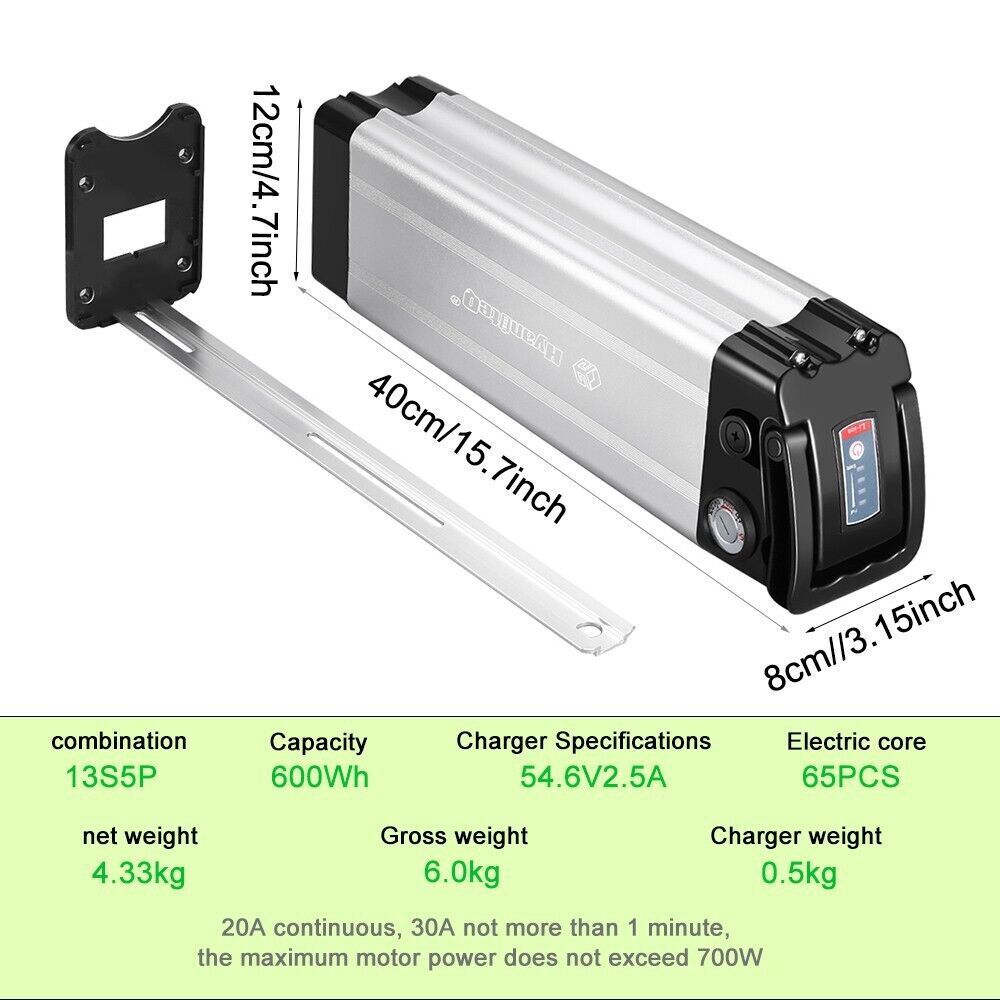 48V 12.5Ah Silverfish Electric Bike Battery for ANCHEER ECOTRIC Electric Bike