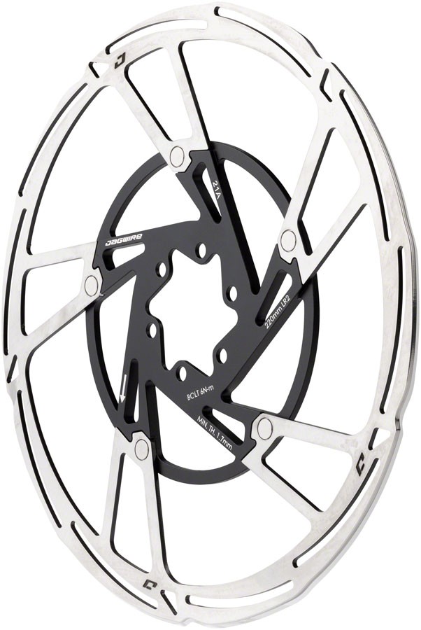 Jagwire Pro LR2 Disc Brake Rotor – 220mm, 6-Bolt, Silver/Black