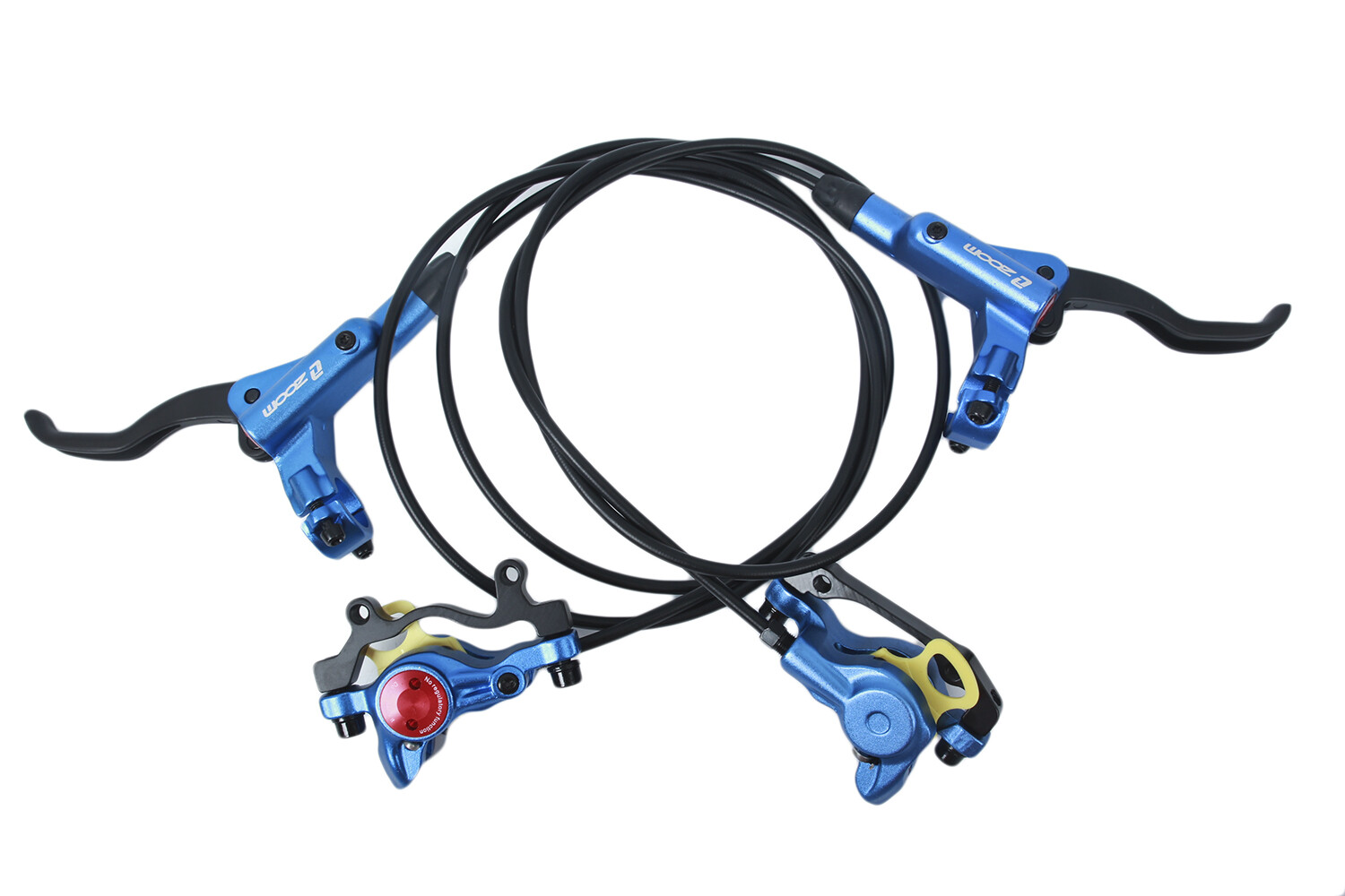 Zoom HB875 Mountain E-Bike Bicycle Hydraulic Disc Rotor Brake Set Blue color