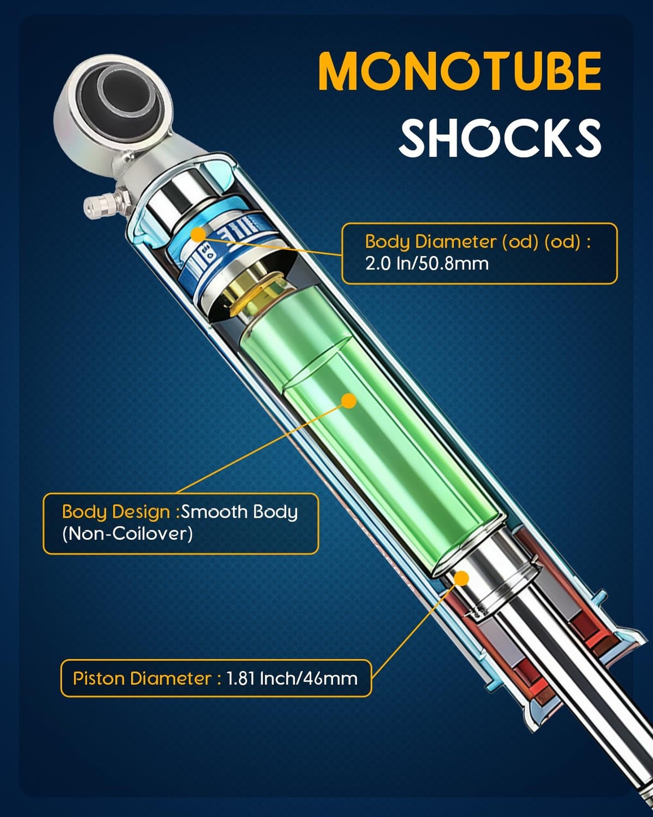 Monotube Gas Shock Front Heavy Duty Shock Absorber Compatible with Dodge Ram,…