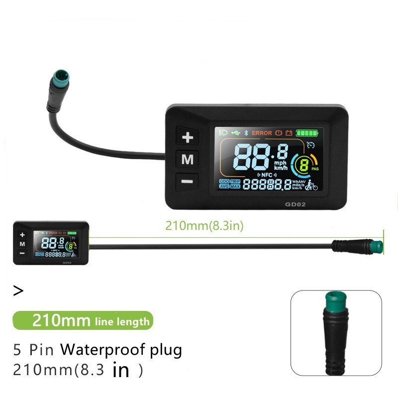 E-Bike Compatible GD02 Smart LCD Color Screen with User Friendly Design EBike.