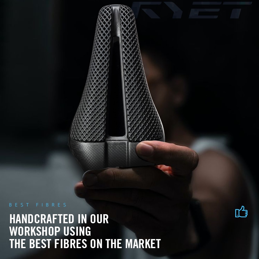 Full Carbon 3D Printed Triathlon Saddle Short Nose Wide Aero Design Carbon Shell