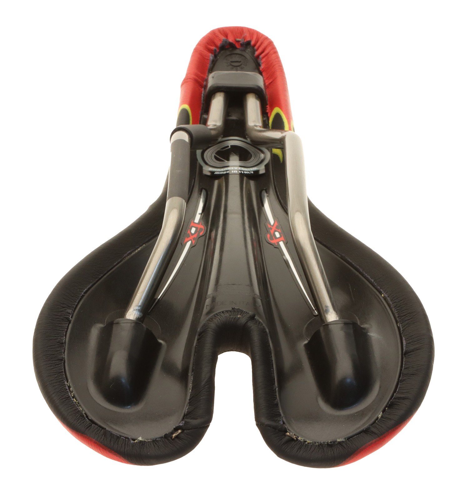Selle San Marco Aspide FX Saddle Titanium Rails Black Flames Leather NIB NOS NEW