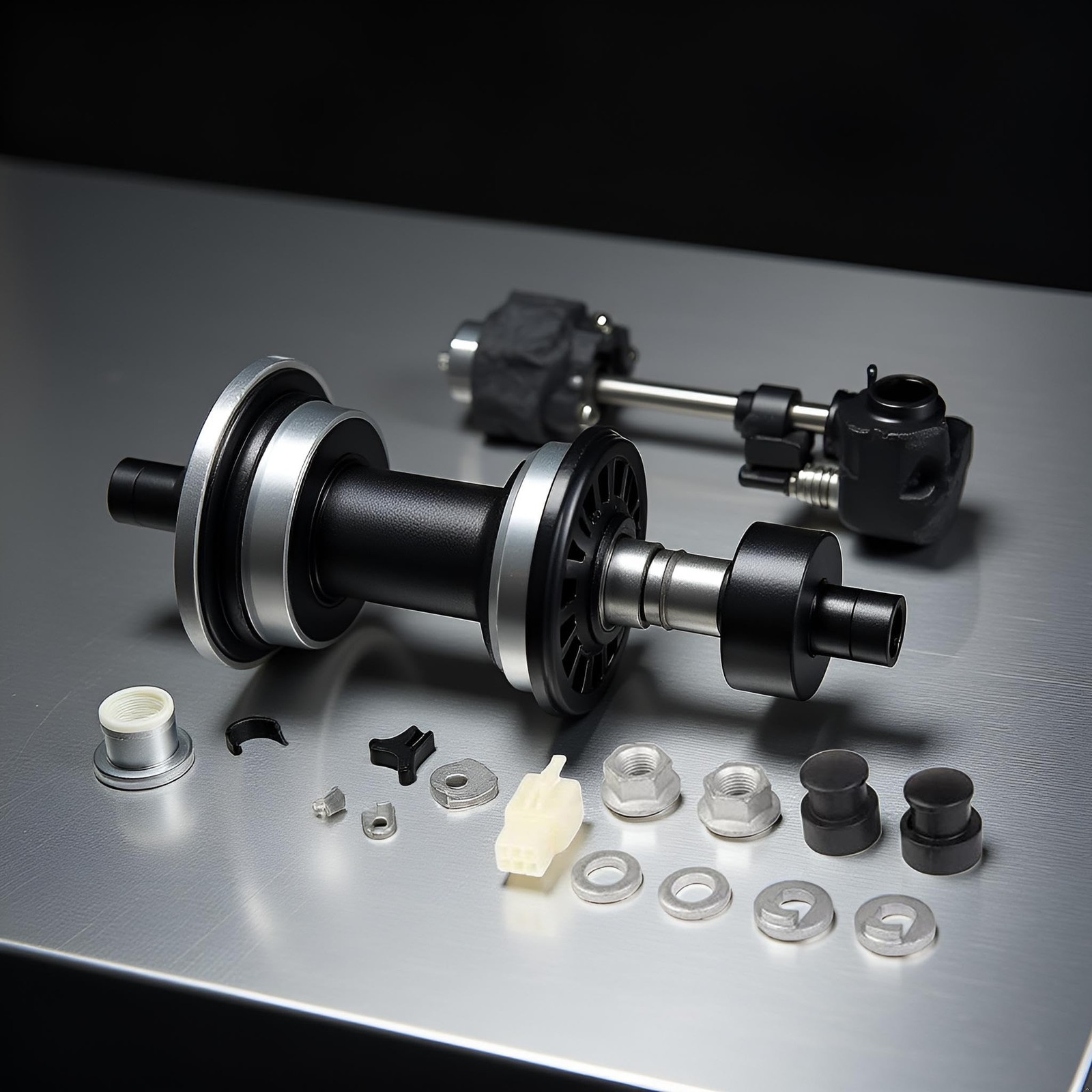 EBike Hub Motor Axle Kit, 12mm Shaft, Front Lock Nut with Washer and Cover, E…