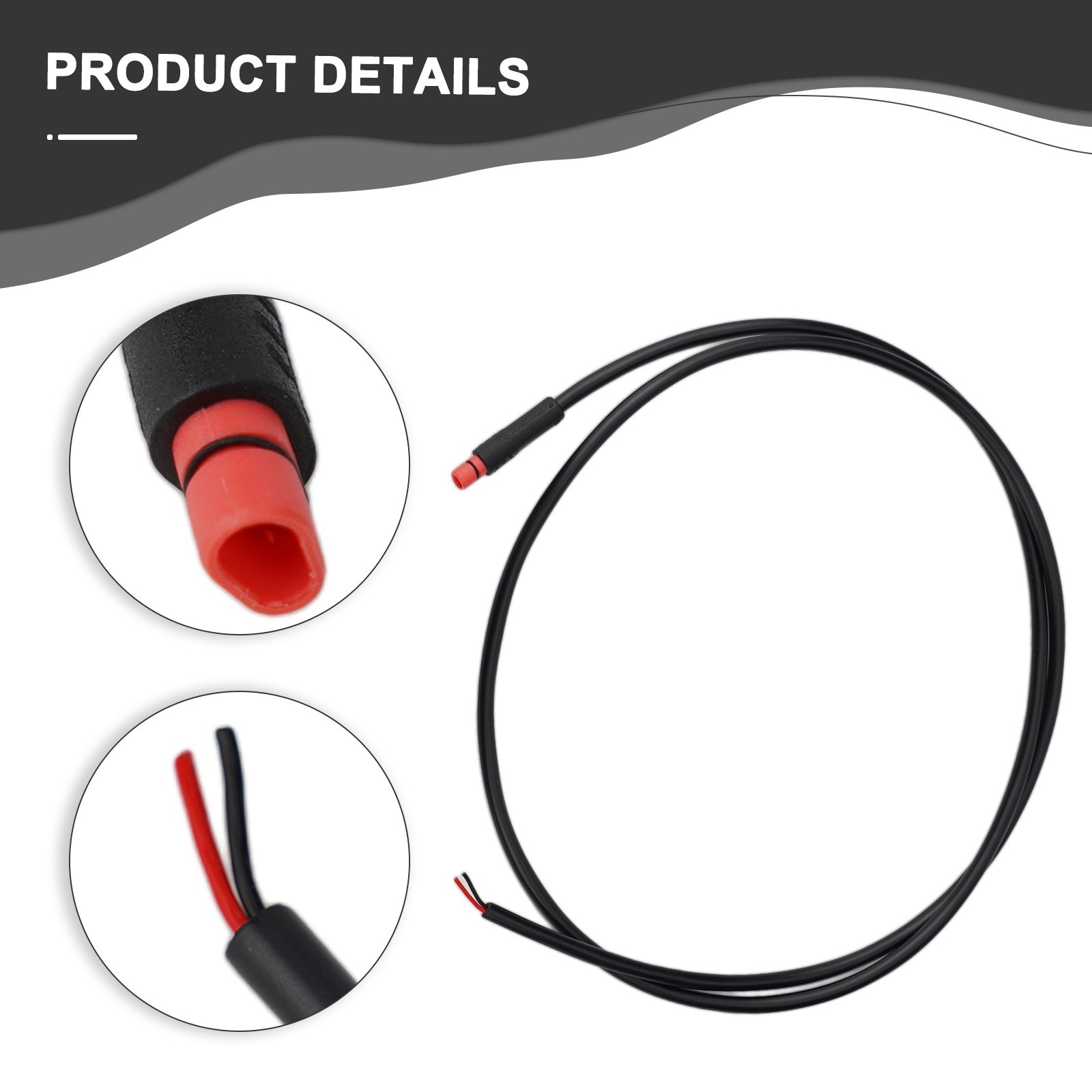 Plastic Steel Ebike Shaped Connector 80cm Length 2/3/4/5/6 Pin Signal Cable