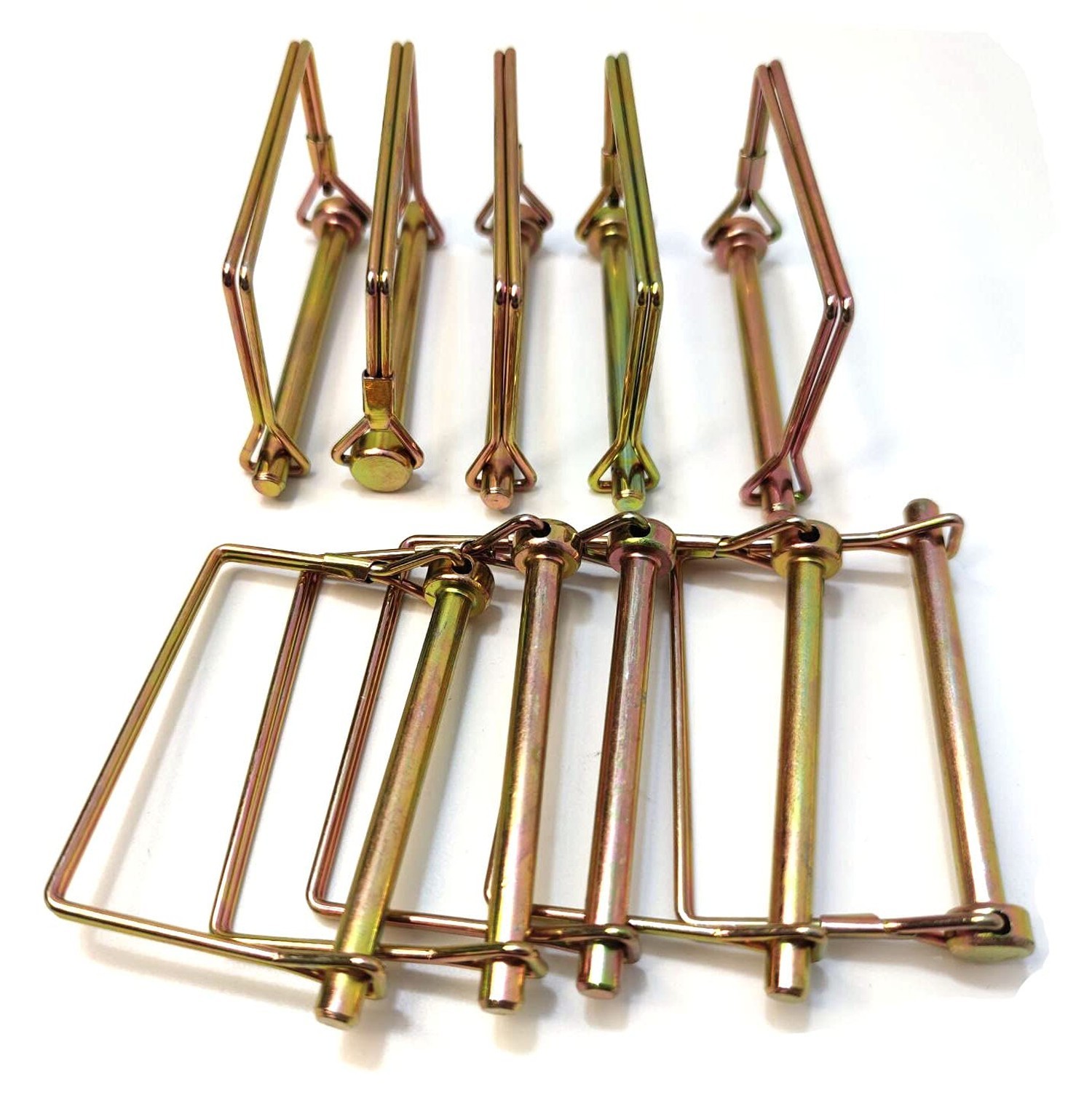 Wire Lock Pin, Trailer Coupler Pin,Hitch pin,1/4 Inch, 10 Pieces, Square, Gold