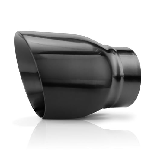 Black Exhaust Tips 2.5″ Inlet, 2.5″ Inlet 2.5″ ID – 3.5″ OD – 5″ Long Weld