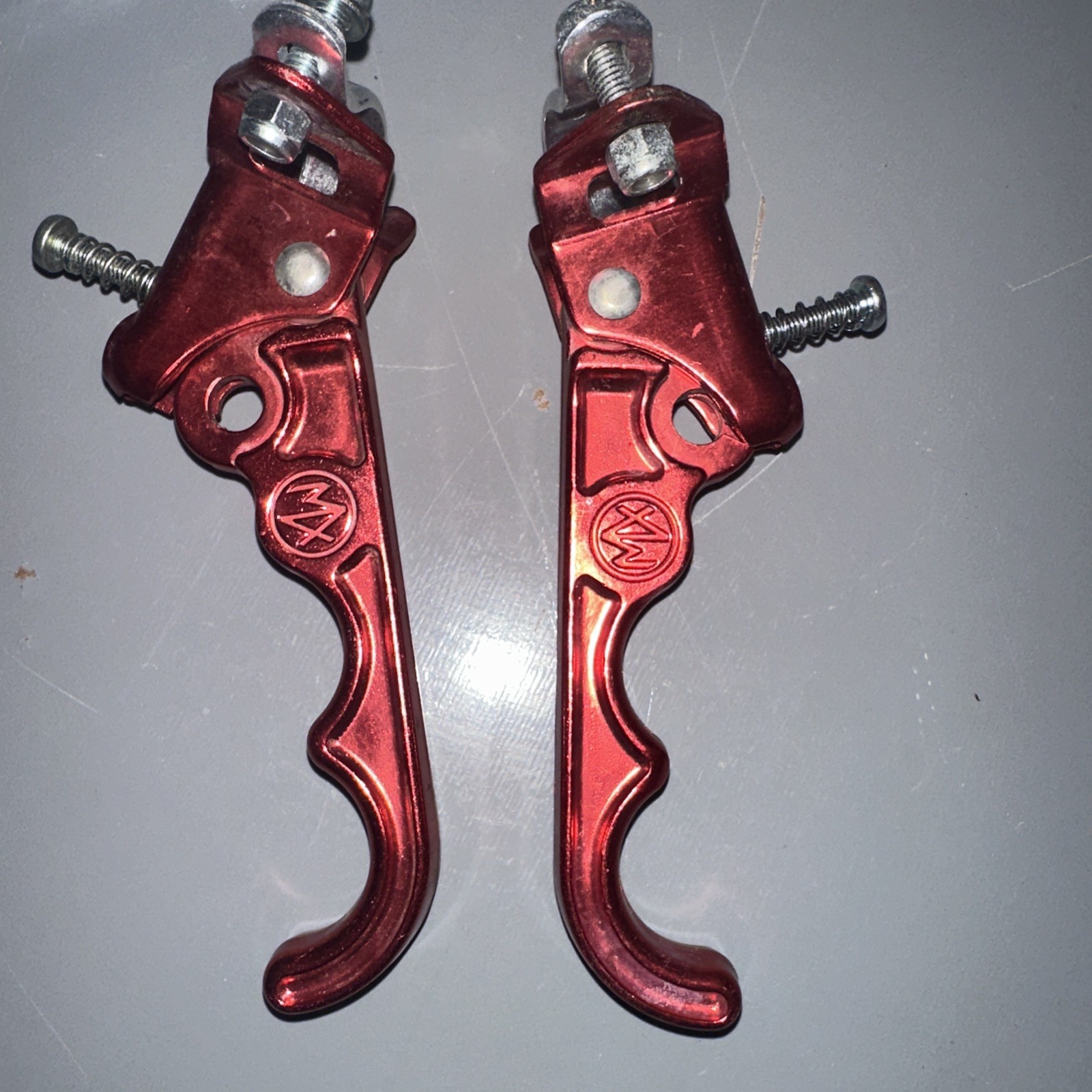 Dia Compe 1980’s Tech 2 Finger MX Brake Lever Pair Red Old Stock