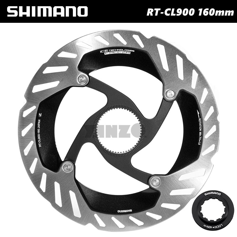 2-Pack Shimano RT-CL900 Center Lock Brake Rotor 140mm or 160mm with Lockring-OE