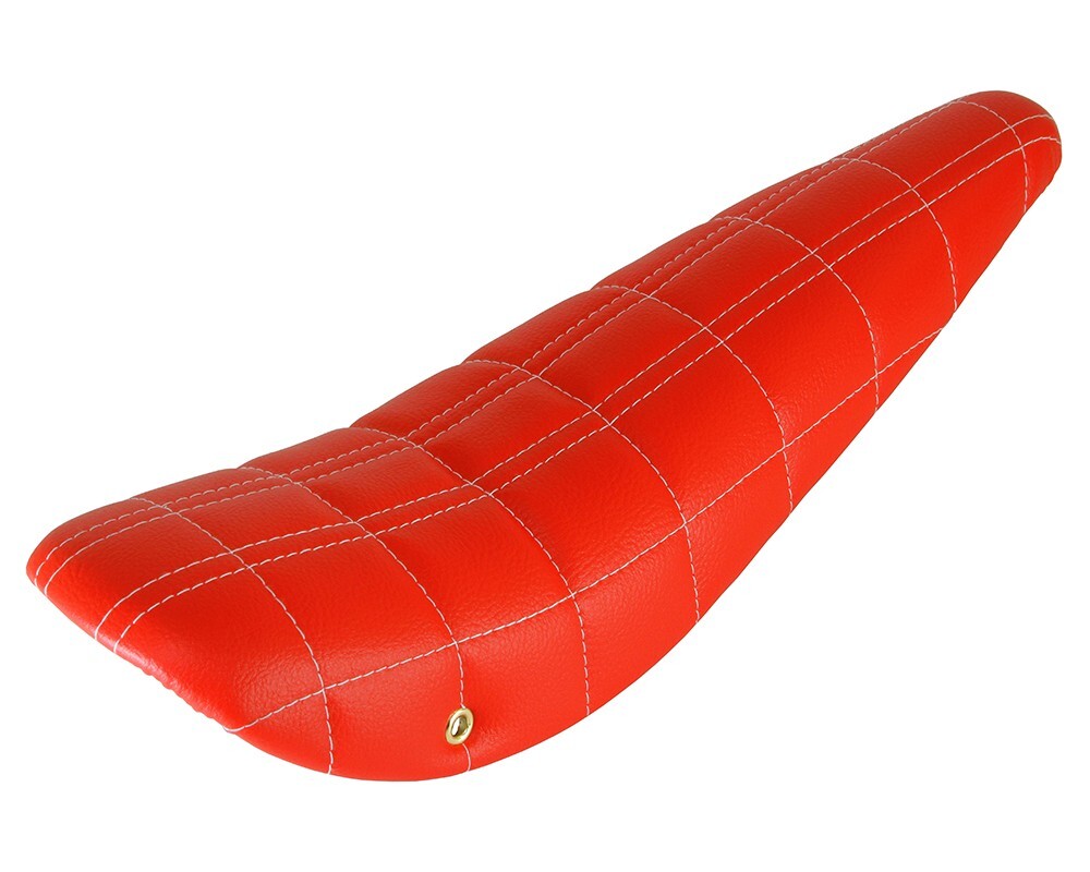 F&R VINTAGE LOWRIDER 20″ Double Stitched Faux Leather Banana Saddle Red Seat