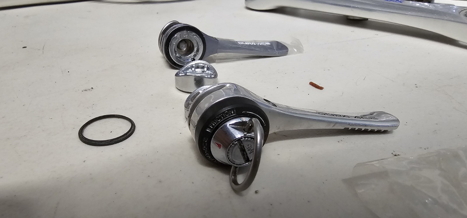 Shimano Dura-Ace SL-7400/7401 6-Speed Down Tube SIS Shifter Set w/ Cables
