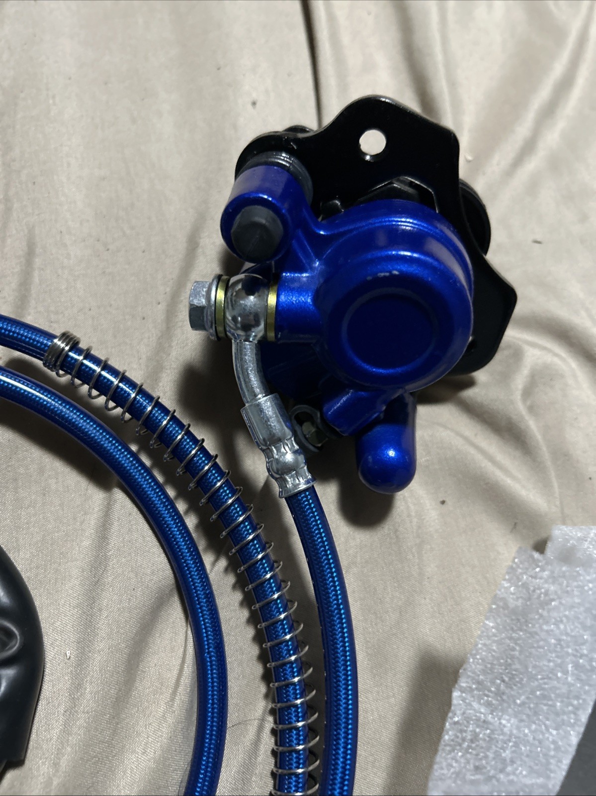 Rear Disc Brake Master Cylinder Caliper Assembly + 158mm/6.22» Disc Blue