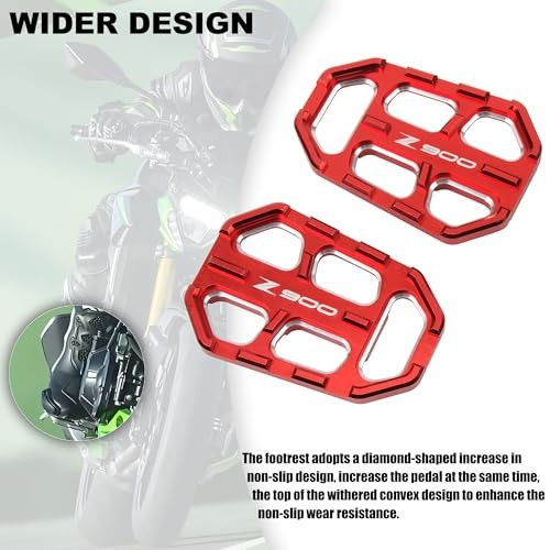 CNC Wide Foot Pegs,Motorcycle Footpegs Rest Wider For Standard Street Red